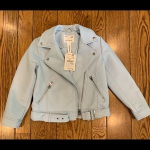 Zara Girls Faux Leather Moto Jacket - NEW